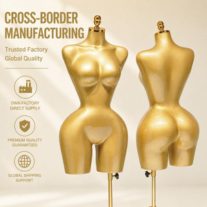 Maniquí de Torso Femenino de Moda al por Mayor, Forma de Vestido con Cintura de Reloj de Arena y Soporte Metálico Ajustable para Tiendas de Ropa - Product Image 4