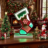 Lampe miroir infini en forme de maison de Noël, vente en gros directe usine, pour la décoration de maisons et de magasins en période des fêtes, OEM, faible MOQ