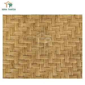 Good class A flame resistant suspended ceiling synthetic rattan materials plastic rattan woven materials bamboo mat