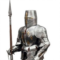 Ensemble d'armure complète de chevalier croisé médiéval en acier doux poli de calibre 18, à porter, pour exposition, décoration, collection, Noël