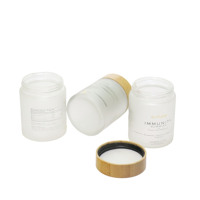 Bocaux de conservation hermétiques en verre pour aliments, avec couvercle en bambou, pour sel, calcium, épices et miel