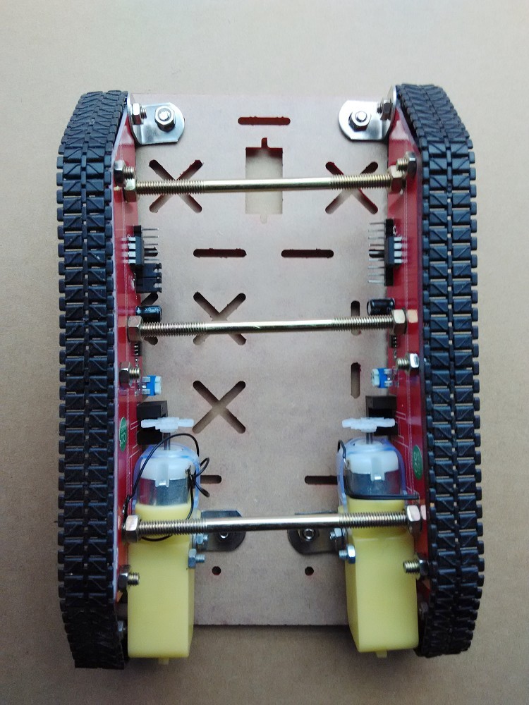 Tanque de Robot inteligente del chasis del coche + placa de acrílico pista integrada 2 motores para Arduinos
