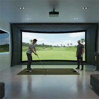 Simulateur de golf intelligent AR/VR avec écran tactile haute précision et surveillance par capteur double caméra pour usage domestique et en club de golf