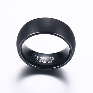 8mm Klassischer Modischer Schwarzer Gebürsteter Wolframcarbid-Ring für Männer und Frauen Verlobung Party Trendiger Fingerring Schmuck Accessoire Geschenk - Product Image 5