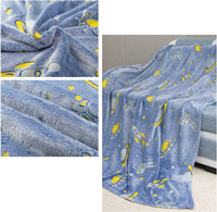 Couverture lumineuse en flanelle motifs de dinosaures brillant dans le noir flanelle lumineuse nuit de noël enfants couverture magique