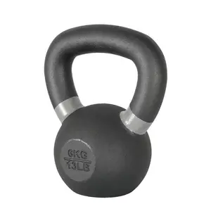 Kustom Logo Kettlebell 16 kg 48KG LB kompetisi bel ketel berat Gym hitam cor besi bubuk dilapisi Kettlebell