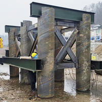 Pont Bailey en acier à double voie, robuste et durable, avec services de soudage et de découpe, pont temporaire au Tibet