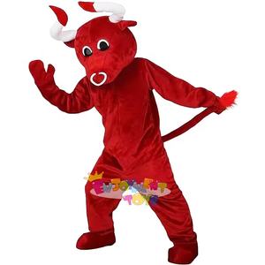 Usine de Guangzhou Costume de mascotte de vache CE Ensemble de cosplay de taureau adulte Ensemble de poupée de vache rouge habillage exquis de Festival d'Halloween de Noël - Product Image 3
