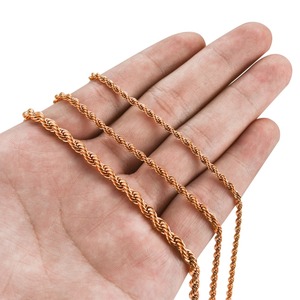 Chaînes torsadées en acier inoxydable Sunling pour hommes et femmes, collier ras-du-cou plaqué or rose, bijoux de haute qualité, cadeaux - Product Image 6