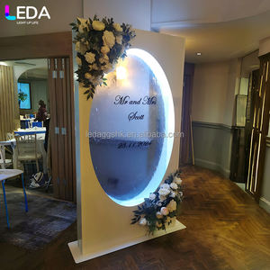 LEDA Panneau de bienvenue de mariage moderne personnalisé à LED, arche lumineuse, toile de fond cascade, nouvelle arrivée, décoration pour réception de mariage - Product Image 3