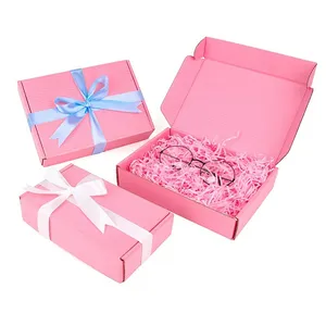 <b>Pink</b> <b>gift</b> recycled paper transport box corrugated paper <b>gift</b> box can be customized according to needs - Product Image 3