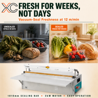 Machine de thermoscellage électrique Xicang XC-1000 avec bande de 1010 mm, corps laqué, 12 m/min pour l'emballage alimentaire et des boissons