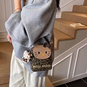 Hello Mimiao Leopard Print Cat Crossbody <b>Bag</b> Mini Phone <b>Bag</b> With <b>Charm</b> Girly Shoulder <b>Bag</b> For Everyday Outfits - Product Image 1