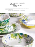 Service à thé personnalisé en céramique, style pastoral, écologique, durable, résistant au lave-vaisselle, non toxique, pour pâtes, fruits et plantes profondes