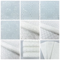 Tissu en dentelle de coton brodé floral tissé pour robe bohème