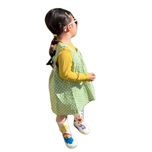 Último Modelo de Vestido Verde sin Mangas a Cuadros para Niñas Pequeñas, Diseños Elegantes de Vestidos para Bebés - Product Image 2