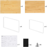 Armoire de cuisine extensible pot d'assaisonnement organisateur de bouteilles 4 Pack bambou empilable épices étagère pour garde-manger magasin