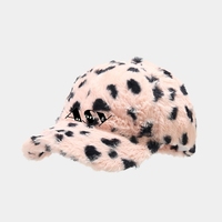 Casquette de baseball sportive tendance pour femme, chaude pour l'hiver, 6 panneaux, en PVC, fourrure pelucheuse, 48-50cm, logo Ansonye sur le panneau avant