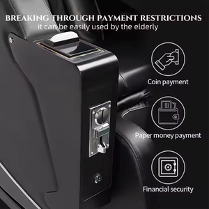 Silla de negocios de cuerpo completo 4D de lujo, masajeador eléctrico comercial SL, doble pista, tarjeta de crédito en efectivo, silla de masaje expendedora de monedas - Product Image 4