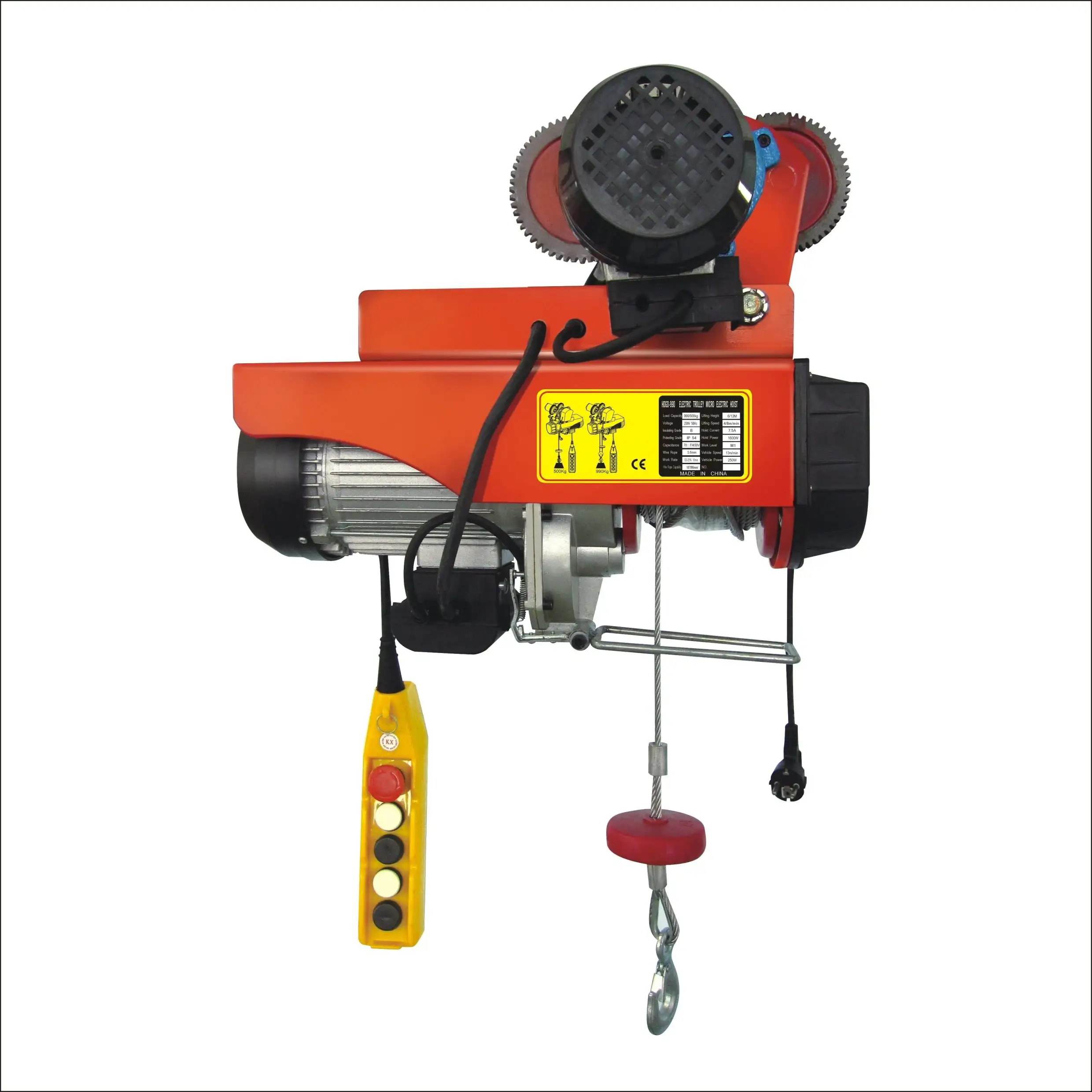 250kg Micro Electric Hoist Trolley Crane Motor Lifting Construction Mini Micro Wire Rope Hoist Cranes