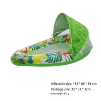 Wilda W172 Canapé gonflable de piscine pour adulte avec pare-soleil et dossier en maille, matelas flottant en forme de feuilles d'érable