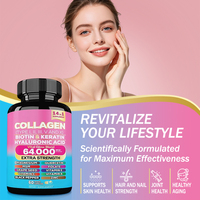 Collagène en peptides types I, II, III, V et X, Biotine et Kératine, 60 Capsules avec Vitamine C Poivre Noir, Capsules de Collagène 14 en 1