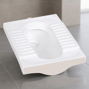 Tabouret accroupi de toilette en céramique moderne Installation de casserole de WC Poêle à squat pour salle de bain - Product Image 1