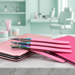 Juego de Pinzas para Pestañas Color Rosa Arcoíris, Puntas de Precisión de Acero Inoxidable para Extensiones de Pestañas, Herramienta de Belleza - Product Image 4