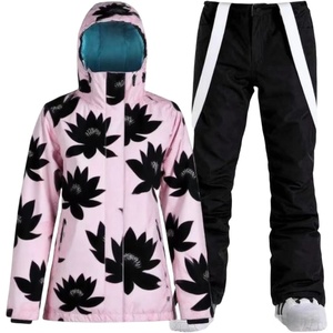 AQTQ Ensemble <span class=keywords><strong>de</strong></span> vestes et <span class=keywords><strong>de</strong></span> pantalons <span class=keywords><strong>de</strong></span> <span class=keywords><strong>ski</strong></span> pour femmes à capuche imperméable coupe-vent Snowboarding Snowsuit Snow Coat <span class=keywords><strong>Ski</strong></span> Suit Designer - Product Image 4