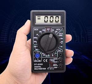 Multímetro con Pantalla LCD <span class=keywords><strong>DR</strong></span>, Medidor Universal para Electricistas, Inspección/Mantenimiento, Amperímetro y Voltímetro, Batería 9V 6F22 - Product Image 1