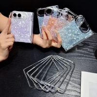 Coque de protection pliable pour iPhone DUO, texture brillante effet gel, charnière à ressort, pour Apple 18 Fold