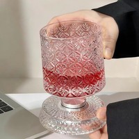 Verre à shot luxueux fait main, écologique, gravé de cristaux et de diamants, avec base rotative lumineuse, 260 ml, style américain