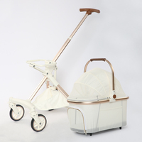 Poussette pour petit chien à 4 roues pliable pour chat avec sac de rangement
