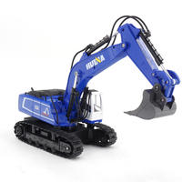 Vente chaude Huina 1558 2.4GHZ 1/18 métal lumière LED télécommandé RC pelle camions chenilles véhicule d'ingénierie