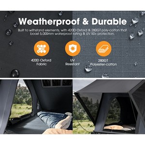 Tente de toit rigide en aluminium pour voiture autonome, pare-soleil pliable pour <span class=keywords><strong>camping</strong></span> en extérieur, tente de toit pour voiture, tente de glamping - Product Image 3