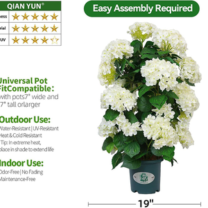 Fleurs d'hortensia artificielles blanches de qualité supérieure, directement de l'usine - Réalistes, durables et à pétales abondants pour la décoration de la maison, du jardin et des mariages - Product Image 4