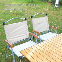 Ensemble table et chaises pliantes portables de style glamping en alliage d'aluminium pour le camping