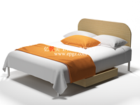 Lit double en bois à coins arrondis de haute qualité et confortable pour dortoir scolaire, universitaire, appartement, auberge, hôtel - À vendre