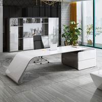 Ensemble de bureau et chaise de direction en forme de L moderne avec matériau MDF écologique, montage facile