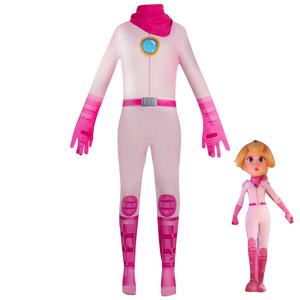 Traje de cosplay de princesa Peach para mujer, tela de poliéster y elastano, juego de rol de anime, primavera 2023, talla 110-180 - Product Image 1