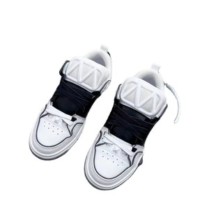 2026 Men's Custom Sneakers Breathable <b>White</b> Walking Shoes with Anti-Slippery Hard-Wearing <b>Lace</b>-up Design and Mesh Lining - Product Image 1