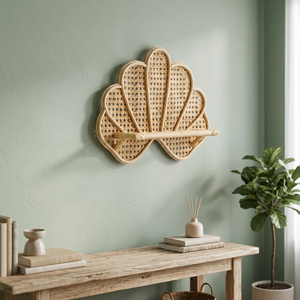 Étagère en coquillages en rotin naturel fait main, design moderne de qualité supérieure, écologique, durable, fabriquée au Vietnam, pour chambre d'enfant - Product Image 1