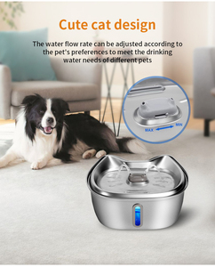 360 °   Fontaine à eau intelligente pour animaux de compagnie en acier inoxydable 3L, distributeur d'eau circulante pour chiens avec <span class=keywords><strong>filtre</strong></span> à 4 couches et mangeoire en forme de tête de chat - Product Image 6