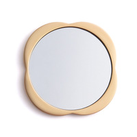 Miroir de maquillage portable à une face en métal émaillé doux design oiseau vintage vente en gros
