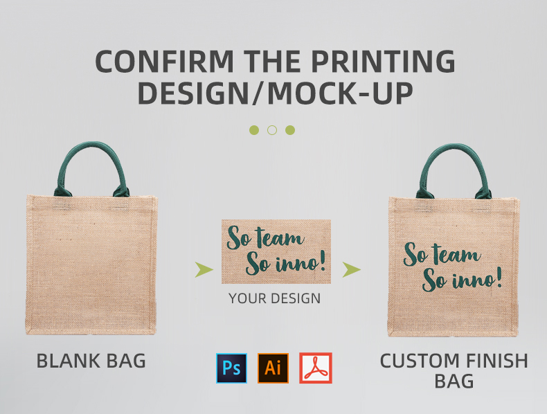 Reusable and Eco-friendly Jute bag custom logo printing jute tote bag heavy duty jute bag custom