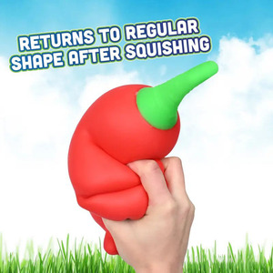 Piments géants moelleux rouges et verts, jouet sensoriel anti-stress en forme de légume à presser, cadeau pour enfants et adultes - Product Image 4