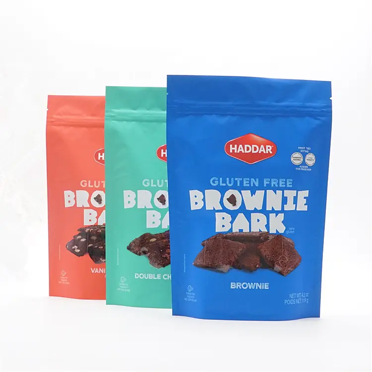 Logotipo personalizado sacos plásticos reutilizáveis alimentos embalagem folha cookie embalagem sacos com zíper