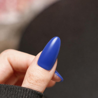 Faux ongles à presser longs et brillants bleu Klein, couvrance totale, vente en gros, marque privée