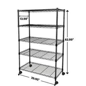 Étagère en acier métallique mobile à 4 niveaux de haute qualité Étagère en métal chromé avec roues - Product Image 2