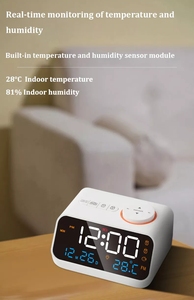 Loa không dây stereo bass nặng kỹ thuật số LED hiển thị đồng hồ báo thức TF/FM Đài phát thanh rảnh tay cuộc gọi âm nhạc cột Máy nghe nhạc - Product Image 6